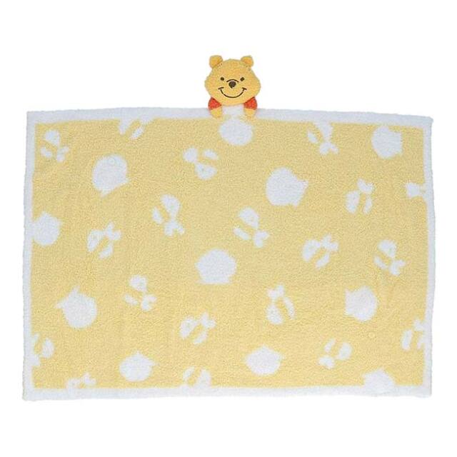 丸眞(マルシン) くまのプーさん フラッフィーハニー ふわふわプーさん マスコット付きブランケット 70×100cm 2245035600 イエロー×ホワイト(25y11m)
