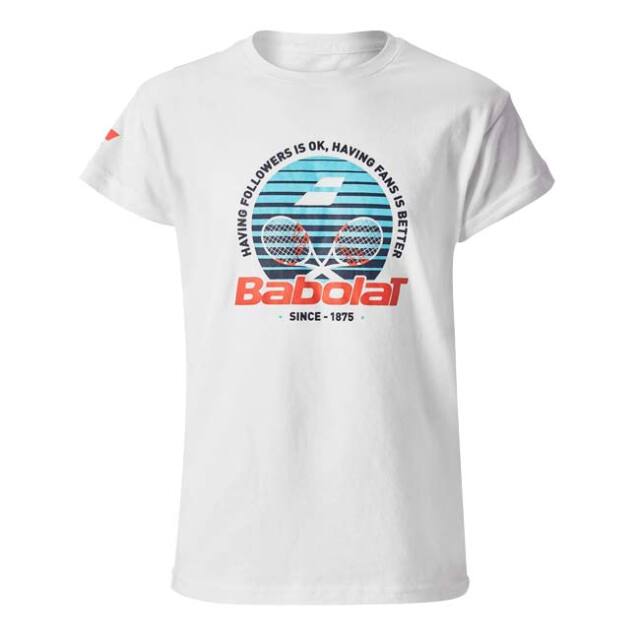 【20%OFFクーポン対象10日まで】バボラ(Babolat) ジュニア(ボーイズ) EXERCISE エクササイズ 半袖Tシャツ 4BS23444-1000 ホワイト(23y2mテニス)