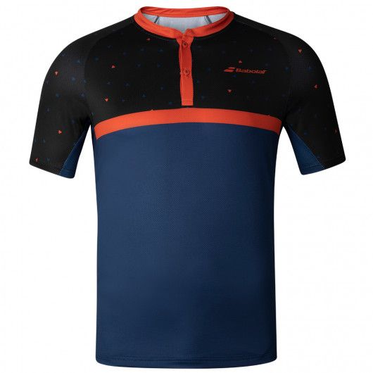 【20%OFFクーポン対象10日まで】バボラ(Babolat) ジュニア(ボーイズ) COMPETE(コンピート) ゲームポロシャツ 2BF20021-2018 ブラック×エステートブルー(20y9mテニス)