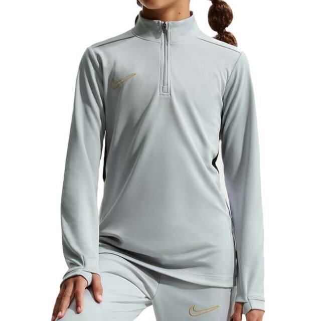 ナイキ(NIKE) 2026 SP ジュニア アカデミー Dri-FIT ロングスリーブ 1／4ジップ サッカードリル 長袖トップ HJ3721-077 Lスモークグレー×BK×WH(26y1mサッカー)