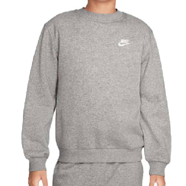 ナイキ(NIKE) 2025 HO ジュニア スポーツウエア クラブ YTH フリース 長袖スウェット トレーナー FD3006-063 Dグレーヘザー×ホワイト(25y12mトレーニング)