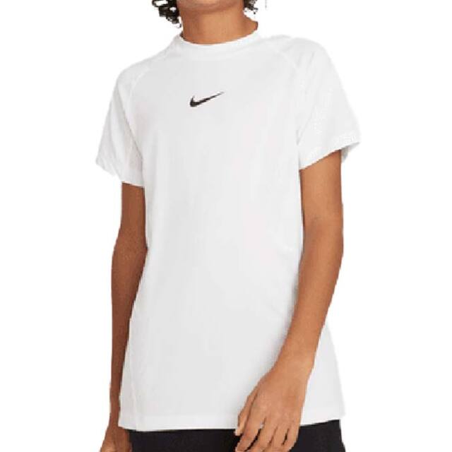 ナイキ(NIKE) 2025 FA ジュニア(ボーイズ) PRO プロ Dri-FIT 半袖シャツ FJ6858-100 ホワイト×ブラック(25y7mトレーニング)