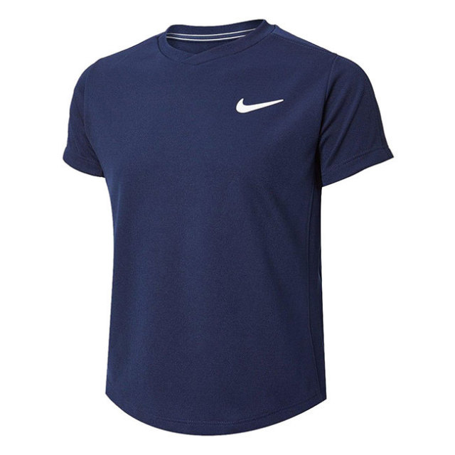 在庫処分特価】ナイキ(NIKE) ジュニア(ボーイズ) ビクトリー DRI-FIT ゲームシャツ CV7565-451 オブシディアン×ホワイト 並行輸入品(21y6mテニス)