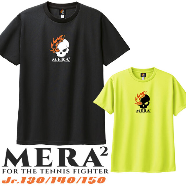 売切り終了！大特価！ MERA2(メラメラ) ジュニア ベーシックロゴ フロントプリント ドライＴシャツ MRJT001(22y8mテニス)