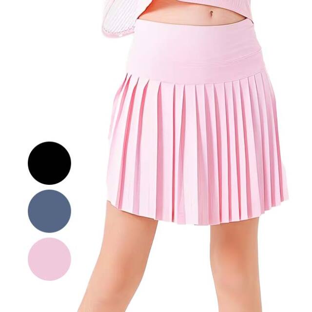 ジュニア(ガールズ) ラケットブリント入り 2-in-1 プリーツスコート インナースパッツ付き TE319999(26y2mテニス)