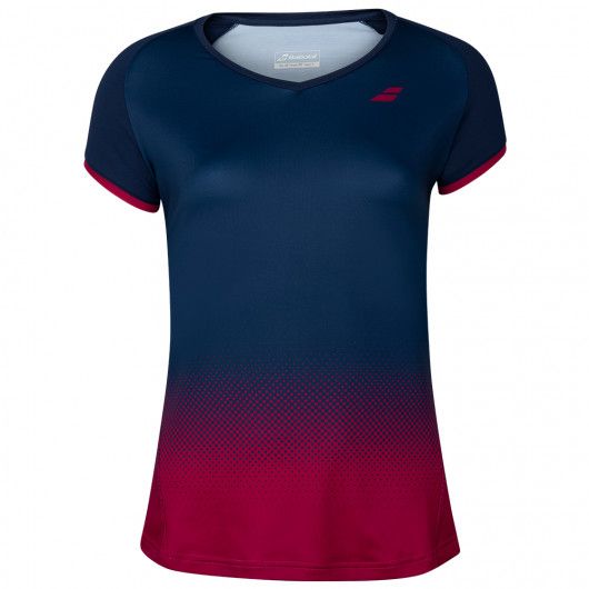 【20%OFFクーポン対象10日まで】在庫処分特価】バボラ(Babolat)ジュニア(ガールズ) キャップスリーブ ゲームシャツ 2GF20031-4054 エステートブルー×Vレッド(20y9mテニス)