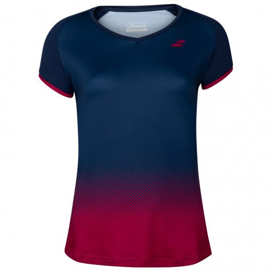 在庫処分特価】バボラ(Babolat) 2020 FW ジュニア(ガールズ) COMPETE(コンピート) キャップスリーブ 半袖Tシャツ 2GF20031-4054 エステートブルー×Vレッド(20y9mテニス)