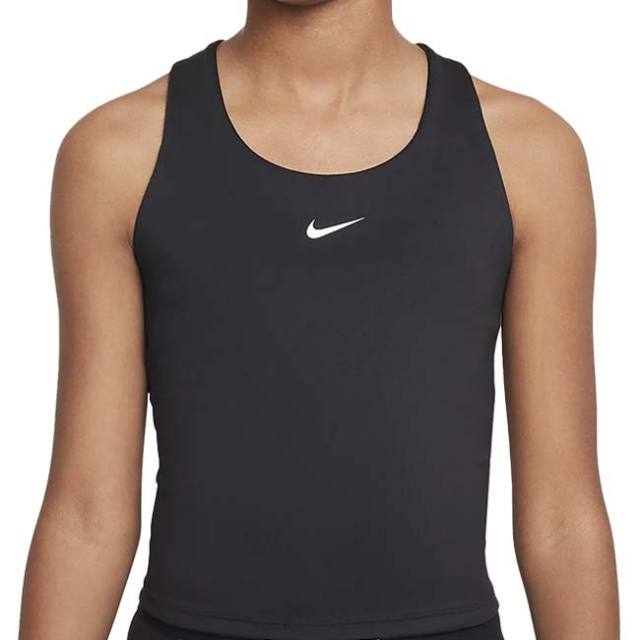 ナイキ(NIKE) ジュニア(ガールズ) Dri-FIT スウッシュ タンクトップ スポーツブラ FB2264-010 ブラック×ホワイト (23y10mトレーニング)