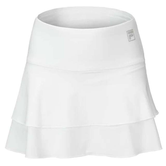 lila テニススカート ホワイト フリル付きUSサイズのM FILA(フィラ) ジュニア(ガールズ) ラッフルスコート フリルスカート