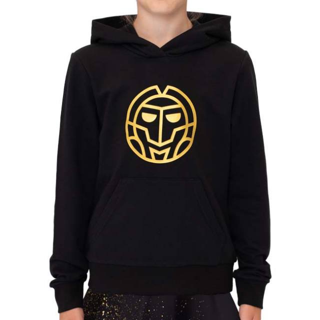 30%OFF在庫処分特価】BIDI BADU(ビディバドゥ) 2024 SS ジュニア(ガールズ) PARIS2024 全仏オープン チル 長袖フーディ パーカー G1270013-BKGLD ブラック×ゴールド(24y5mテニス)
