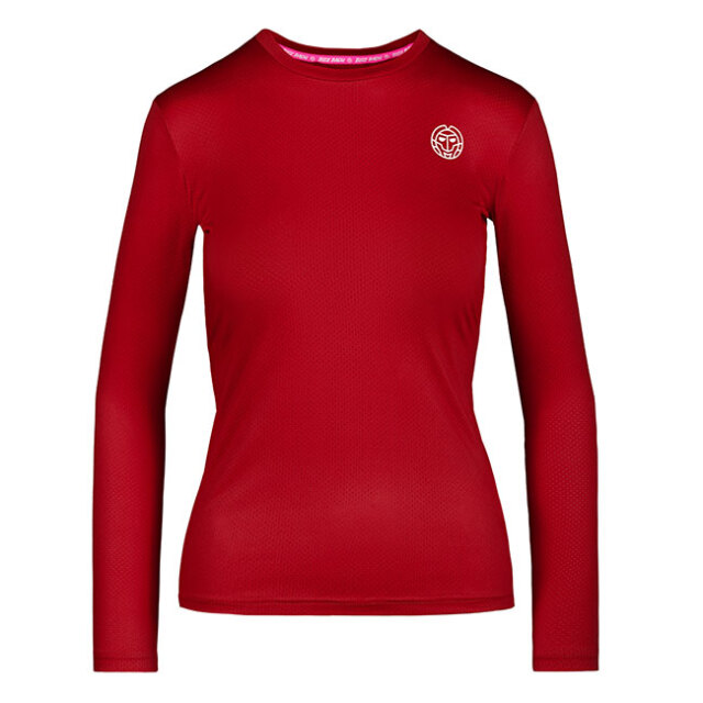 50%OFF在庫処分特価】BIDI BADU(ビディバドゥ) ジュニア(ガールズ) ミーナ(Mina) テック ラウンドネック ロングスリーブ 長袖Tシャツ G228029203-RD レッド(21y2mテニス)[定番]