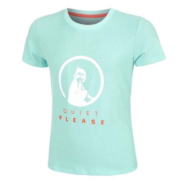 QUIET PLEASE(クワイエットプリーズ) 2025 FS ジュニア(ガールズ) ワイルドベースライン ロゴプリント 半袖Tシャツ QP80004-711 ウエーブ(25y7mテニス)