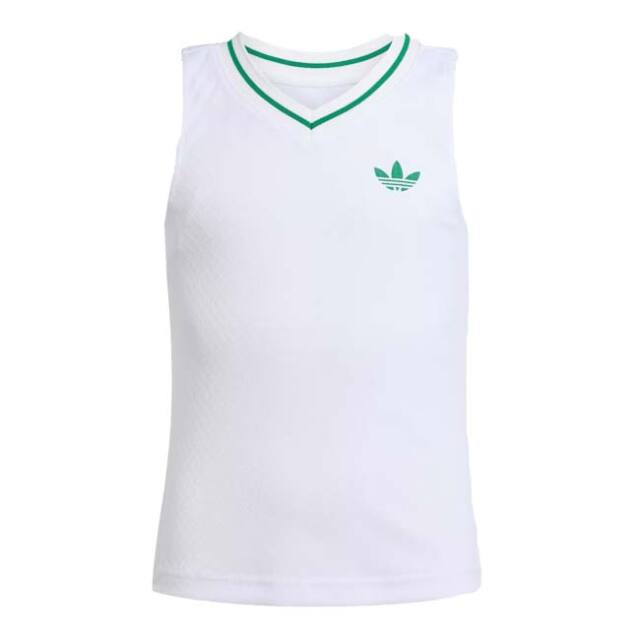 【Wimbledon2025】adidas Originals(アディダスオリジナルス) 2025 ジュニア(ガールズ) LONDON PRO ゲームタンクトップ JY1888 WH(25y7mテニス用ゲームウェア)
