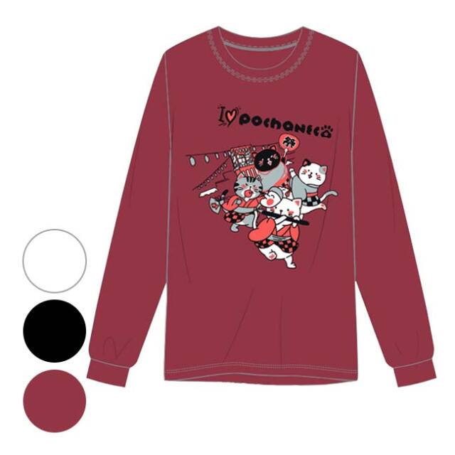 【日本サイズ】ゴーセン(Gosen) 2026 SS ユニセックス POCHANECO ぽちゃ猫 祭り 長袖Tシャツ NT2605(26y7m)