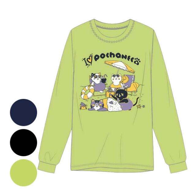 【日本サイズ】ゴーセン(Gosen) 2026 SS ユニセックス POCHANECO ぽちゃ猫 砂浜 長袖Tシャツ NT2601(26y7m)