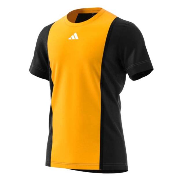 【20%OFFクーポン対象10日まで】在庫処分特価】「日本サイズ」アディダス(adidas) 2024 SS メンズ HEAT. RDY プロ フリーリフト RIB ゲームシャツ IKL88-IS8972 スパーク×BK(24y4mテニス用ゲームウェア)