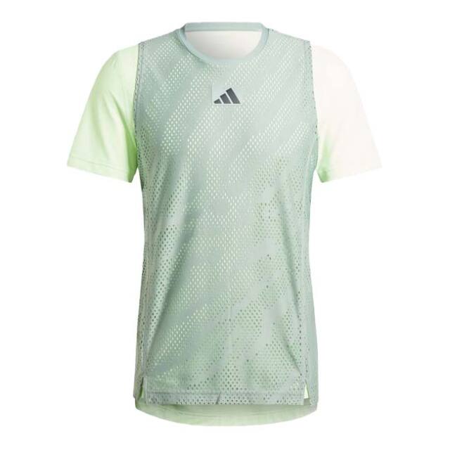【20%OFFクーポン対象10日まで】「日本サイズ」アディダス(adidas) 2023 FW メンズ テニス プロ レイヤリング 半袖Tシャツ 全豪オープン IKL80-IL7381 シルバーグリーン(23y12mテニス)