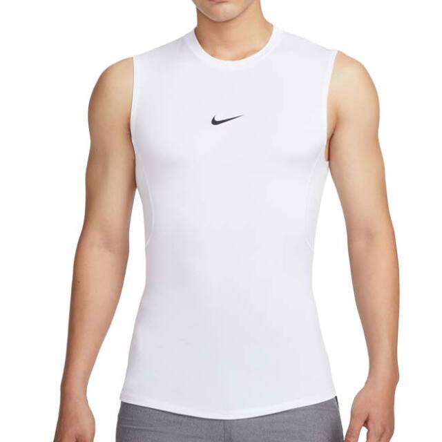 在庫処分特価】【日本サイズ】ナイキ(NIKE) メンズ PRO プロ Dri-FIT タイトフィット ノースリーブシャツ FB7915-100 ホワイト×ブラック(26y9mトレーニング)