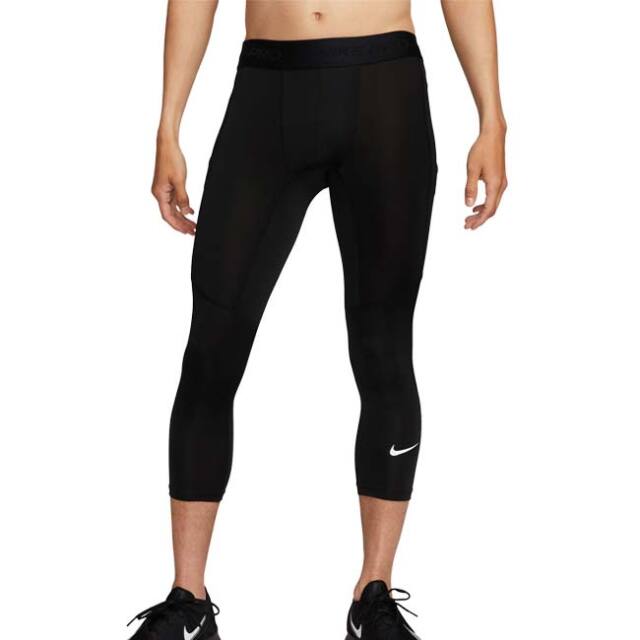 在庫処分特価】【日本サイズ】ナイキ(NIKE) メンズ PRO プロ Dri-FIT 七分丈 フィットネスタイツ FB7951-010 ブラック×ホワイト(26y9mトレーニング)