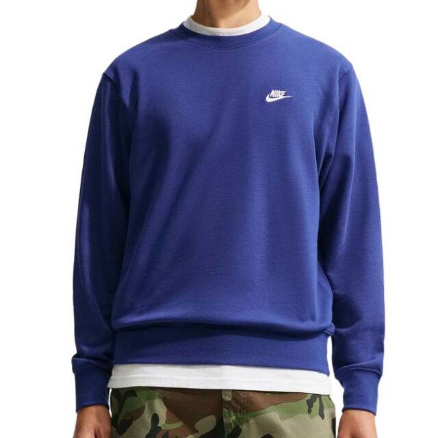 在庫処分特価】【日本サイズ】ナイキ(NIKE) メンズ CLUB クラブ フレンチテリー クルー 長袖トレーナー FN3889-455 Dロイヤルブルー×WH(26y9mトレーニング)