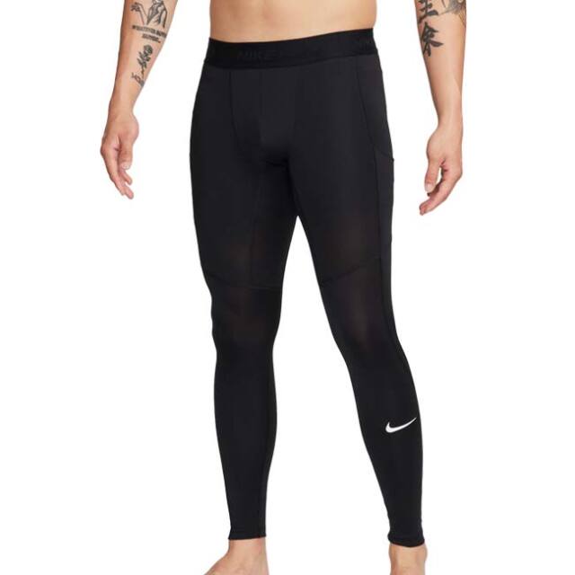【日本サイズ】ナイキ(NIKE) メンズ PRO プロ Dri-FIT フィットネスタイツ ロングタイツ FB7953-010 ブラック×ホワイト(26y1mトレーニング)