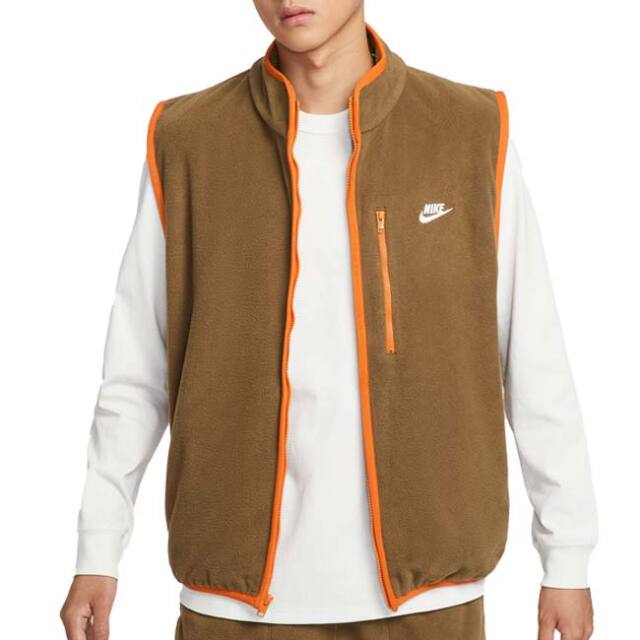 【日本サイズ】ナイキ(NIKE) 2025 HO メンズ スポーツウェア クラブ ウィンタライズド ベスト HV1447-235 MWブラウン×WH(25y12mトレーニング)