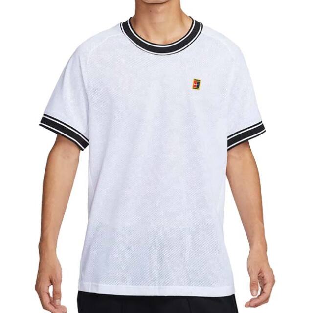 在庫処分特価】【日本サイズ】ナイキ(NIKE) 2025 FA メンズ Court Heritage コートヘリテージ ゲームシャツ FN0319-101 ホワイト×ブラック(25y7mテニス用ゲームウェア)