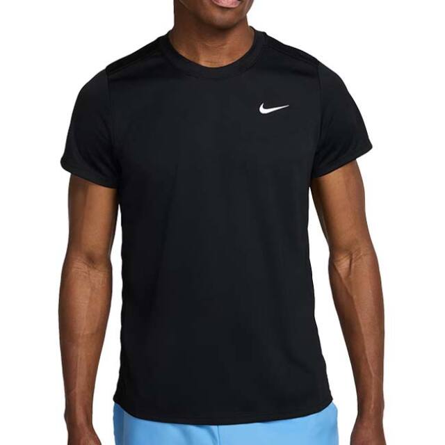【日本サイズ】ナイキ(NIKE) 2025 SU メンズ コート ビクトリー Dri-FIT ゲームシャツ FZ6922-010 ブラック×ホワイト(25y7mテニス用ゲームウェア)
