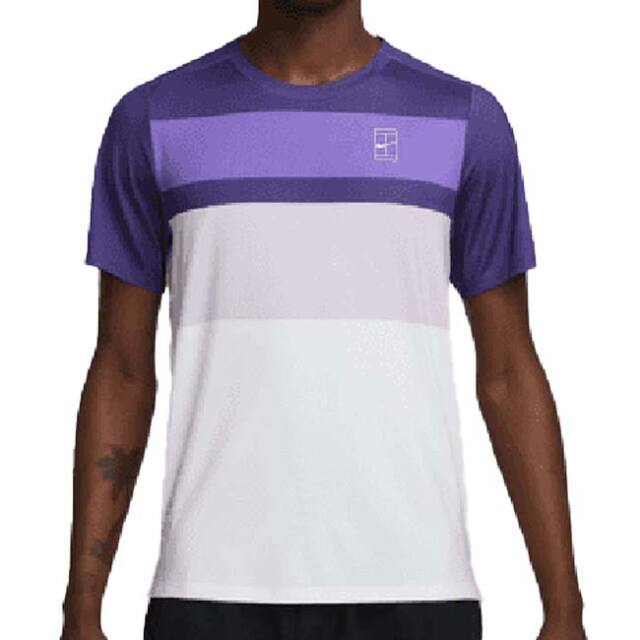 売切り終了！在庫処分特価】【日本サイズ】ナイキ(NIKE) 2025 FA メンズ コート アドバンテージ Dri-FIT プリント ゲームシャツ FZ9846-507 ワイルドグレープ(25y7mテニス用ゲームウェア)