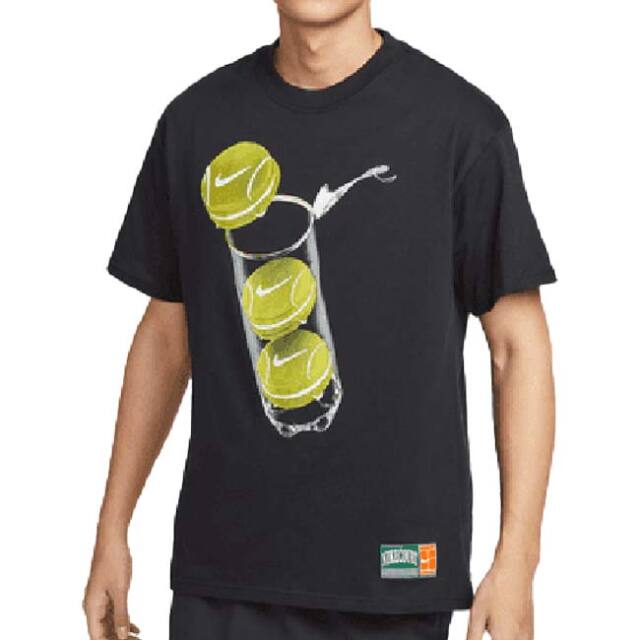 【日本サイズ】ナイキ(NIKE) 2025 SU メンズ コート マックス90 フレンチオープン 半袖Tシャツ 全仏オープン HJ3469-010 ブラック(25y5mテニス)