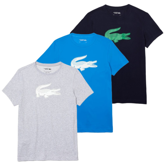 売切りセール！在庫処分特価】【海外サイズ】ラコステ(Lacoste) 2022 SP メンズ SPORT 3Dプリント クロコダイル ブリザーブル ジャージー半袖Tシャツ TH2042(22y3mテニス)