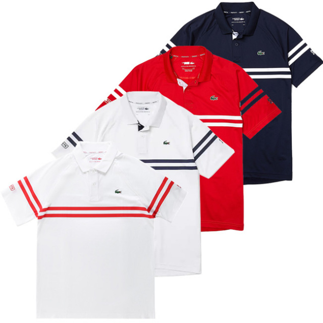 ノバク ジョコビッチ 海外サイズ ラコステ Lacoste 21 Ss メンズ スポーツ ウルトラライト ストライプ 半袖ポロシャツ Dh9685 21y4mテニス
