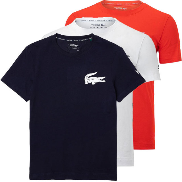 在庫処分特価 ノバク ジョコビッチ 海外サイズ ラコステ Lacoste Fw メンズ スポーツ ブリザーブル 半袖tシャツ Th2246 y8mテニス