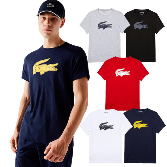 在庫処分特価 海外サイズ ラコステ Lacoste Fw メンズ スポーツ 3dプリント クロコダイル ブリザーブル ジャージー半袖t シャツ Th42 y8mテニス