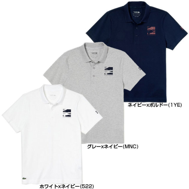 在庫処分特価 海外サイズ ラコステ Lacoste 19 Fw メンズ スポーツ ノヴァク ジョコビッチ バッジ コットン ポロシャツ Yh8487 19y8mテニス
