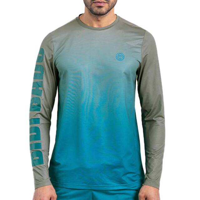 50%OFF在庫処分特価】「海外サイズ」BIDI BADU(ビディバドゥ) メンズ ATHLETICS ベントリス ムーブ プリント 長袖Tシャツ M3330003-GRPT グレー×ペトロール(23y3mトレーニング)