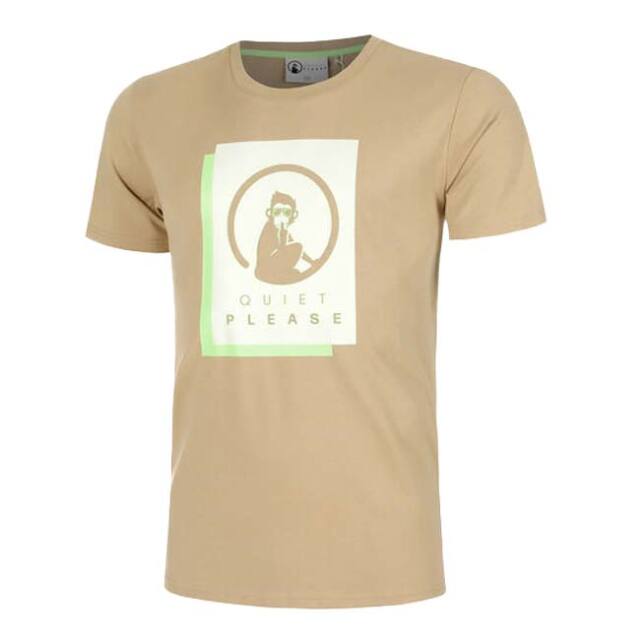【海外サイズ】QUIET PLEASE(クワイエットプリーズ) 2025 FS メンズ ワイルドレイヤー プリント半袖Tシャツ QP110189-901 サンド(25y7mテニス)