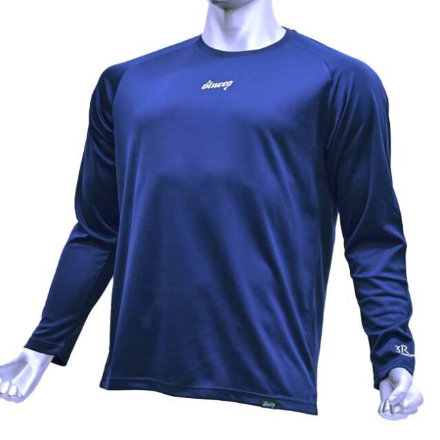 【10％OFFマジッククーポン対象】【日本サイズ】blueeq(ブルイク) ユニセックス 3R GAME TEE 長袖 ゲームシャツ 吸汗速乾 UVカット BQAS-00078-040 ネイビー(25y11mテニス用ゲームウェア)