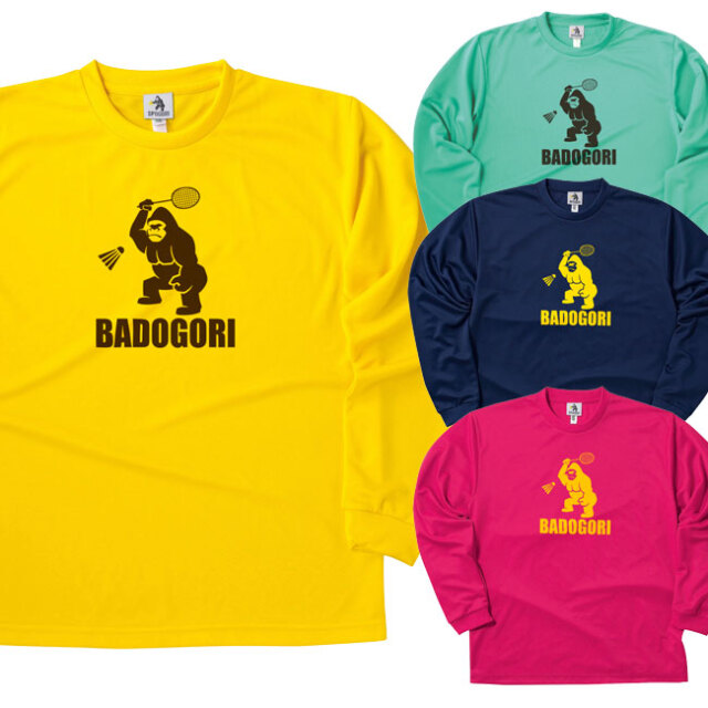 「長袖」BADOGORI(バドゴリ) ユニセックス ベーシックアイコン シルクプリント ロングスリーブ ドライTシャツ バドミントン BGMT003(23y12m)