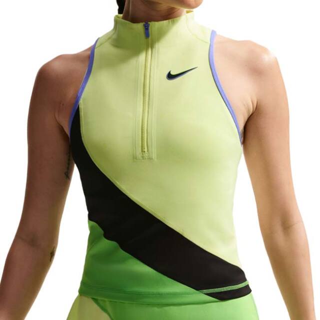 【日本サイズ】ナイキ(NIKE) 2026 SP レディース コート スラム Dri-FIT ゲームタンクトップ II2881-736 ライトレモンツイスト×BK(26y1mテニス用ゲームウェア)