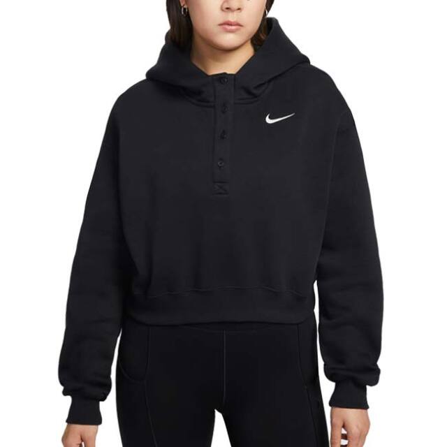 【日本サイズ】ナイキ(NIKE) 2026 SP レディース フェニックス フリース オーバーサイズドクロップドパーカー IF0259-010 ブラック×セイル(26y1mトレーニング)