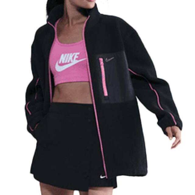 ナイキ(NIKE) 2025 HO レディース Sportswearスポーツウエア ハイパイルフリース フルジップジャケット IM7485-010 BK×プレイフルピンク(25y11mトレーニング)