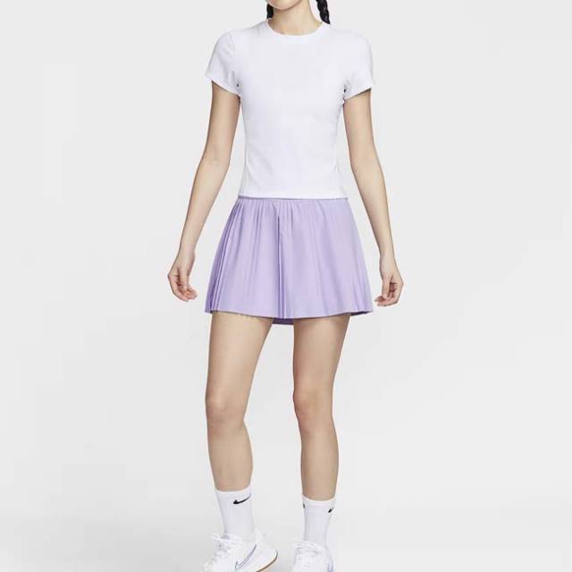 ナイキ　NIKE プリーツ　スコート　M NIKE ☆ DRI-FIT テニス スコート プリーツ 白 黒 送関込 (Nike