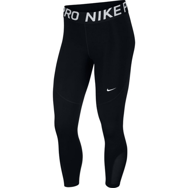 日本サイズ ナイキ Nike レディース プロ クロップ タイツ メッシュ切替七分丈トレーニングタイツ Ao9973 010 ブラック y12mトレーニング
