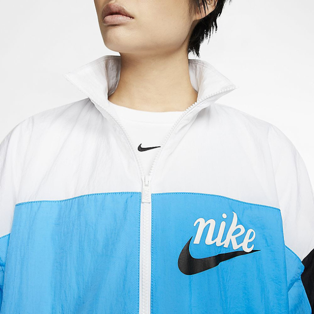 日本サイズ ナイキ Nike Sp レディース バーシティ ウーブン ジャケット Cj4079 487 ライトカレントブルー ホワイト y2mトレーニング