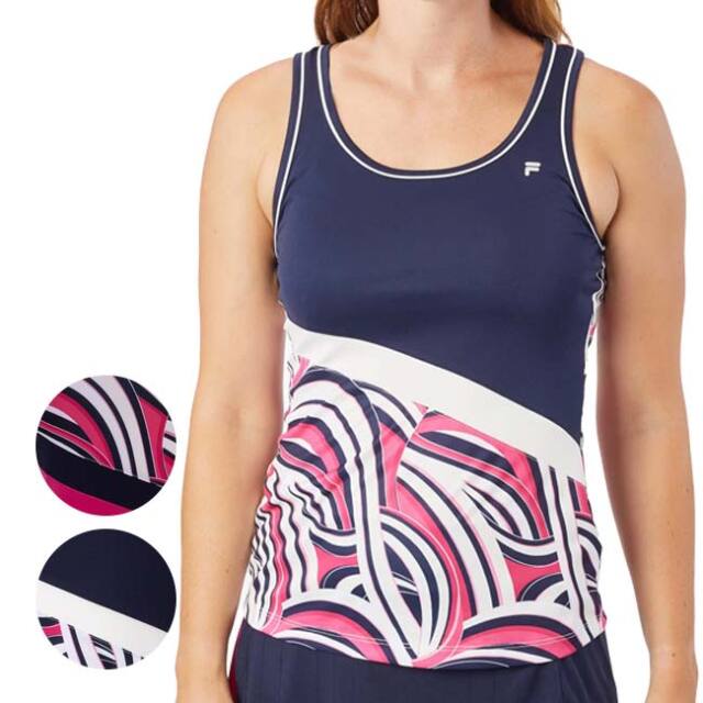 在庫処分特価】【ＵＳサイズ】FILA(フィラ) 2023 FW レディース MARIA(マリア) プリントタンクトップ US Open UOL239312E(23y11mテニス)