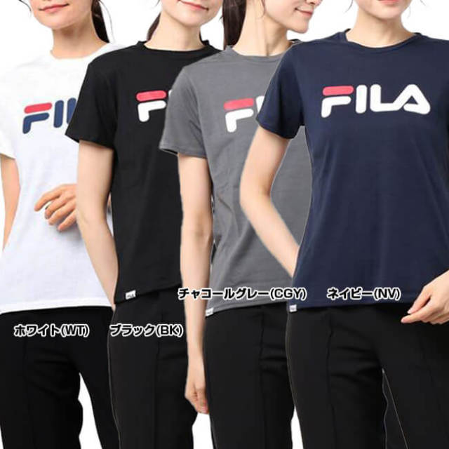 在庫処分特価 日本サイズ Fila フィラ レディース Fitness ロゴプリント 半袖tシャツ 419 678 21y7mフィットネス