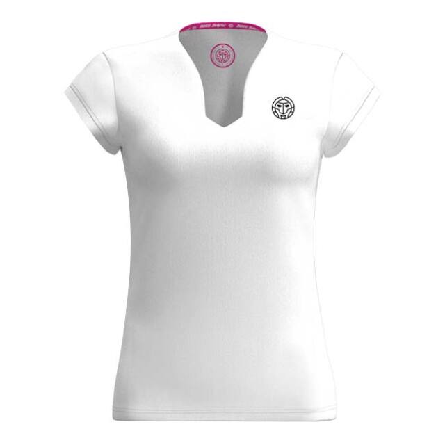 【9,000円以上で8％OFFクーポン】「海外サイズ」BIDI BADU(ビディバドゥ) レディース CREW Vネック 半袖Tシャツ 「定番」 W1620004-WH ホワイト(23y1mテニス)