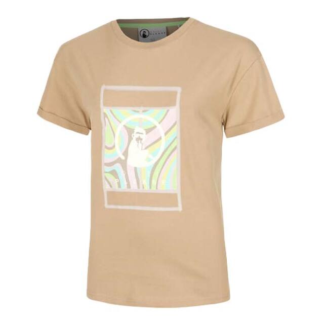 【海外サイズ】QUIET PLEASE(クワイエットプリーズ) 2025 SS レディース ワイルドスワールコート 半袖プリントTシャツ QP110200-901 サンド(25y7mテニス)