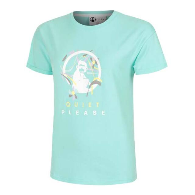 【海外サイズ】QUIET PLEASE(クワイエットプリーズ) 2025 FS レディース ワイルドスケッチー 半袖プリントTシャツ QP110198-711 ウエーブ(25y7mテニス)